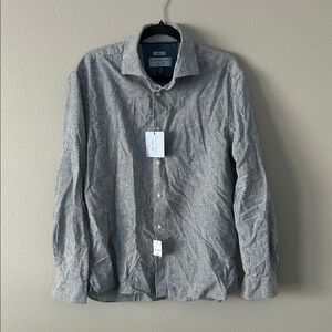 Joseph Abboud blue and white striped linen Button-Down Shirt